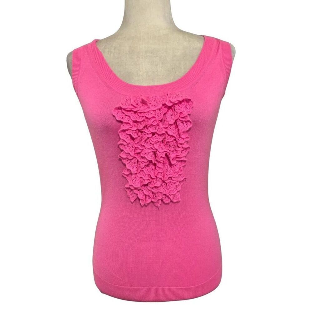 Fendi womens authentic solid pink tank knit sweater top Xs small